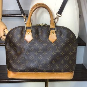 LOUIS VUITTON Alma Monogram Top Handle Crossbody Shoulder Bag BA0927